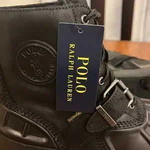 Polo Ralph Lauren Oslo High Boots black leather Waterproof Buckle Mens Size 8.5 POLO RALPH LAUREN Mens Black Lug Sole Buckle Accent Oslo  main image 3